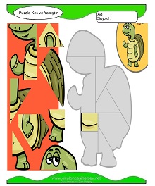 Puzzle Kes Yapıştır Çalışma Sayfaları